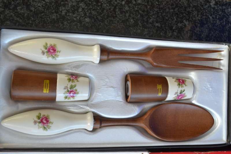Hostess Vintage Condiment Set and Server Set- Boxed