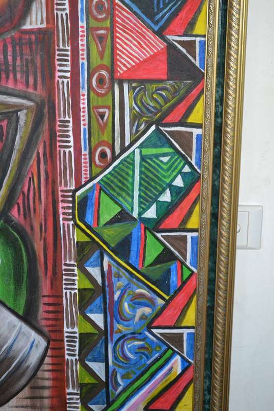 Large Original  Painting - Vibrant Ethnic Design  Signed Masizwane