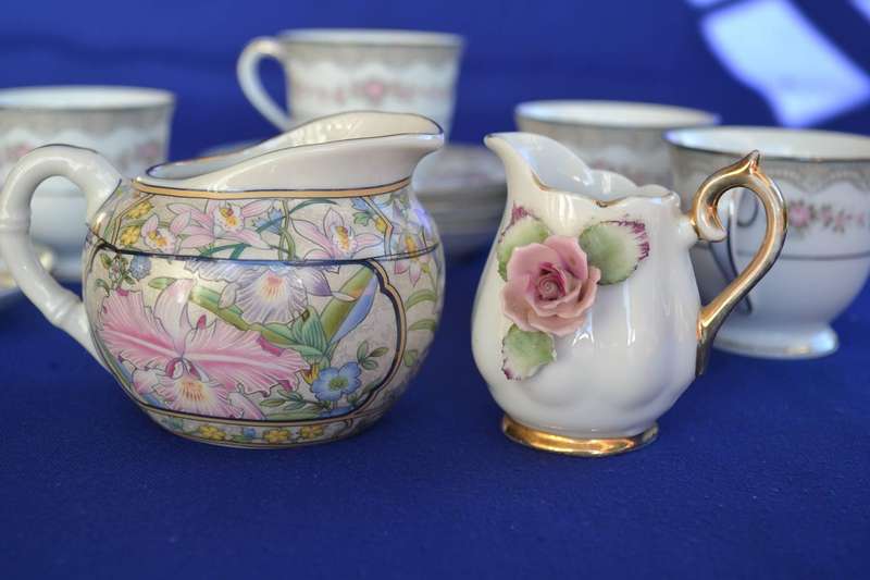 Noritake Glenwood demitasse duos x 4 Plus small milk jugs x 2