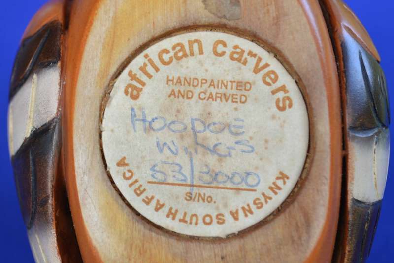 Knysna African Carvers  Hand Carved and Hand Pained Hoopoe