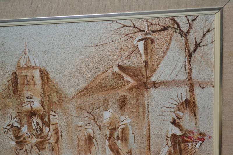 Original Boris Chezar oil / Sand painting on canvas