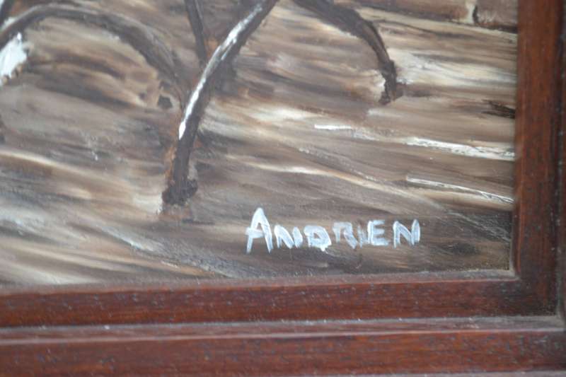 Original Oil on Board Painting Signed Andrien