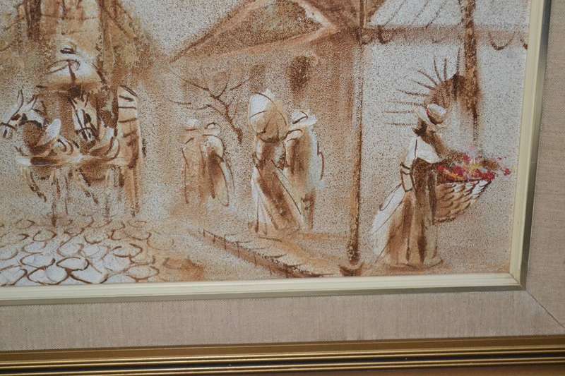 Original Boris Chezar oil / Sand painting on canvas