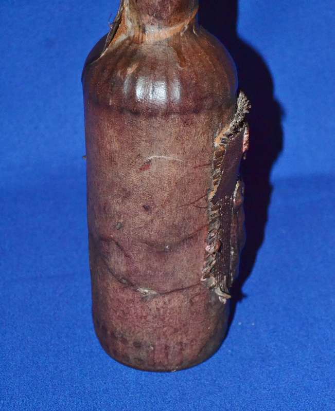 True Vintage Leather wrapped Glass Bottle