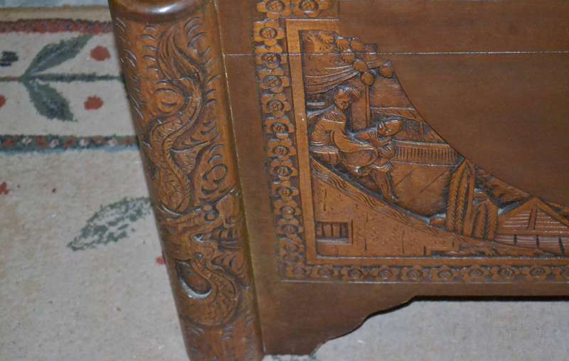 Vintage Carved Chinese Camphor Wood Kist