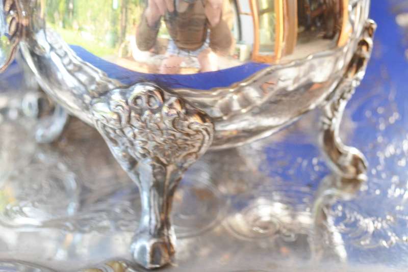 Vintage Silver Plated Tea Set on Footed Tray - 6 Pieces