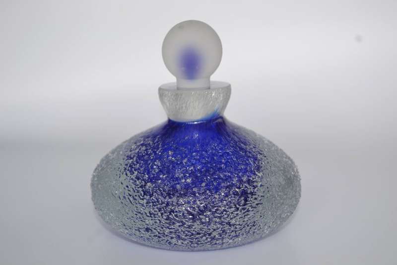 Vintage Cobalt Blue Saks Fifth Avenue Crystal  Perfume Bottle