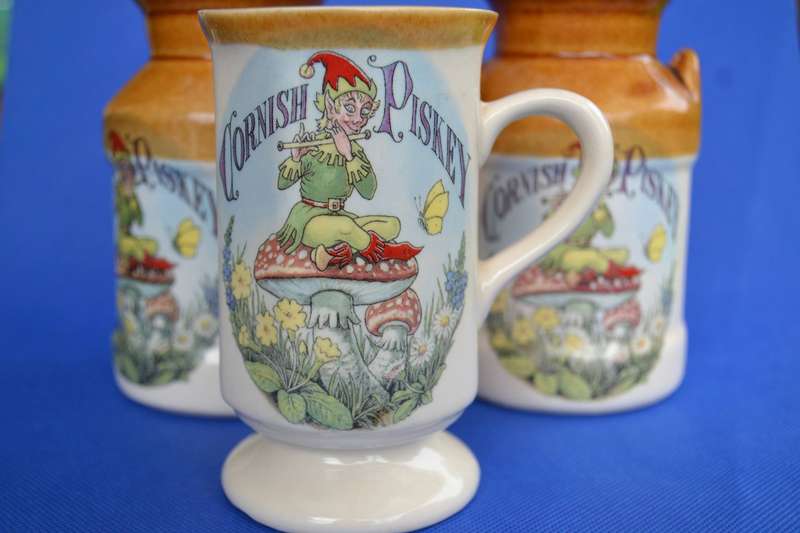 Vintage Presingoll Cornish Pottery ~ Cornish Piskey Items - Three Pieces