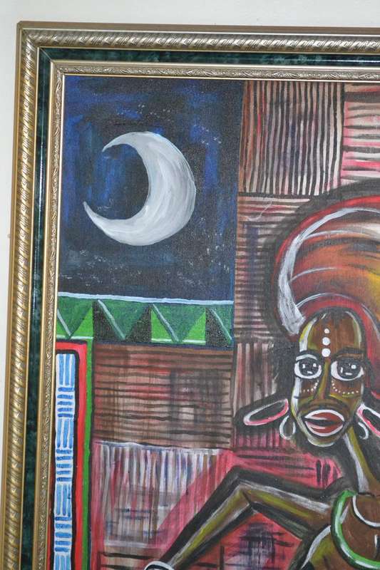 Large Original  Painting - Vibrant Ethnic Design  Signed Masizwane