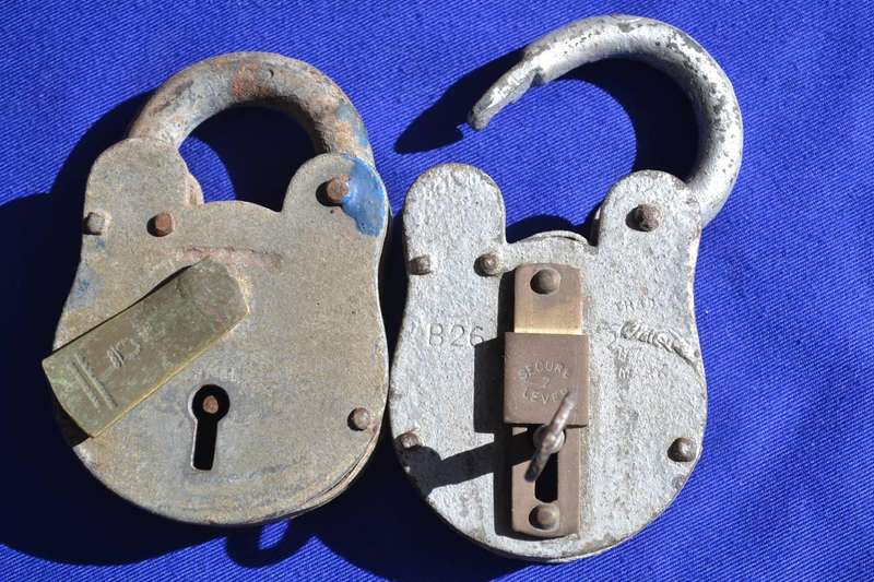 Vintage Secure 2 Lever Padlocks  One with Key