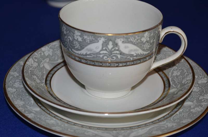 Very Rare True Vintage Tea Set by Booths England in the Grey Mosaic Pattern - 28 Pieces