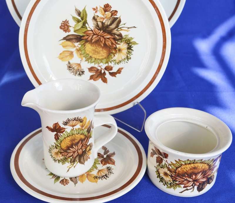 Midwinter Pottery Items in the October Pattern - 6 Pieces