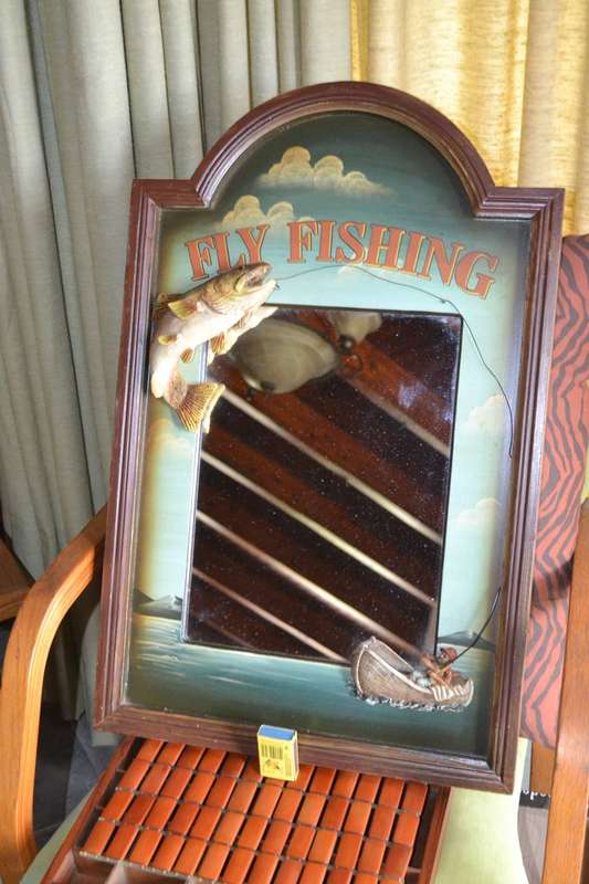 Vintage 3D Fly Fishing Mirror
