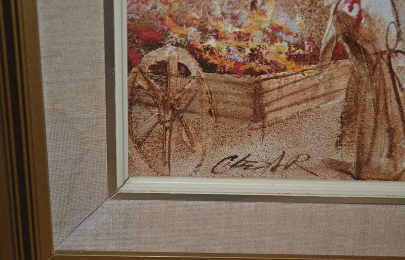Original Boris Chezar oil / Sand painting on canvas