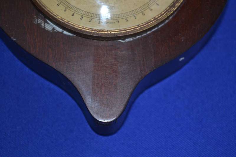 Sundo Germany Vintage Mahogany Banjo Style Thermometer and Barometer