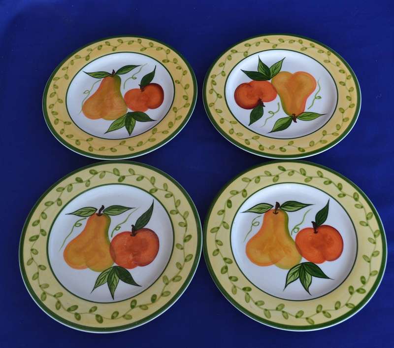Living Art Hand Painted Plates 4 Pieces