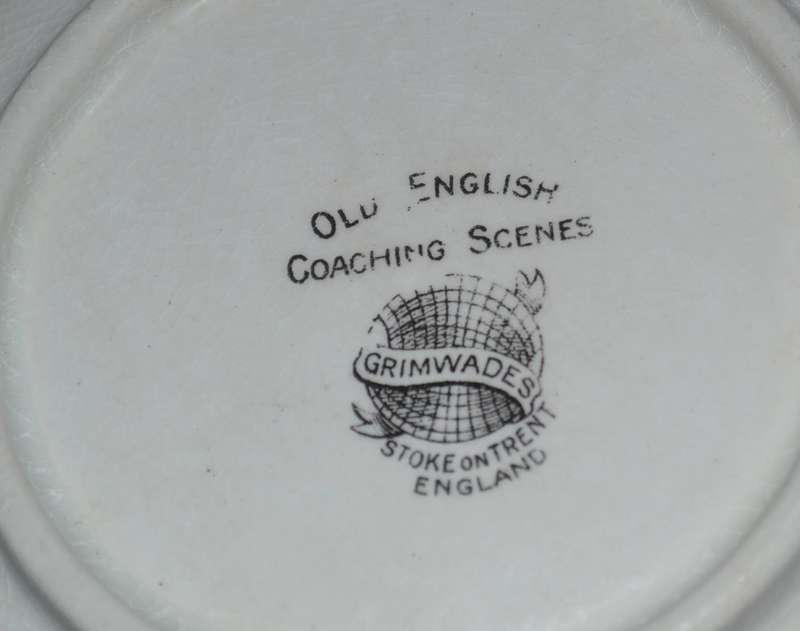 True Vintage Grimwades  "Old English Coaching Scenes" Dessert Set - 4 Pieces