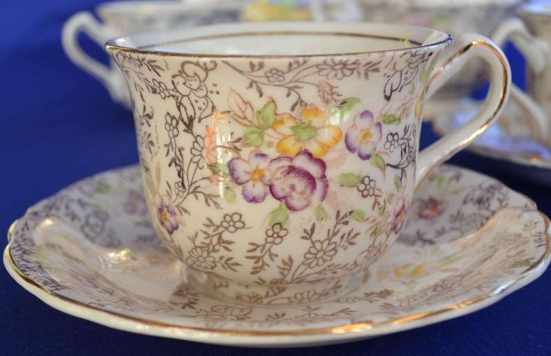 James Kent Part Tea Set and Colclough Side Plate - Vintage