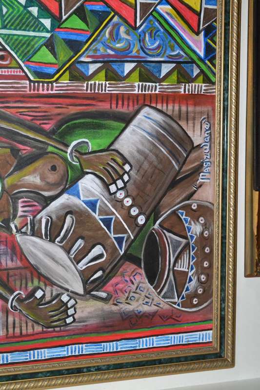 Large Original  Painting - Vibrant Ethnic Design  Signed Masizwane