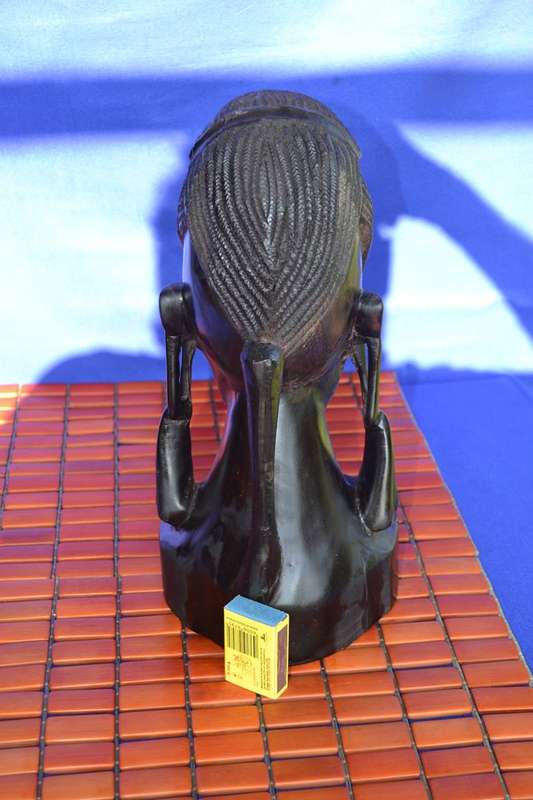 Vintage African Hard Wood Maasai Warrior Bust