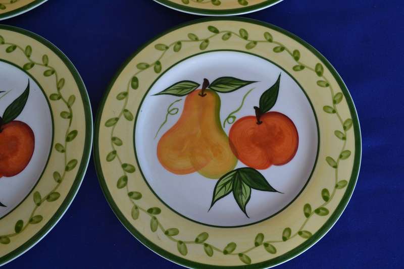 Living Art Hand Painted Plates 4 Pieces