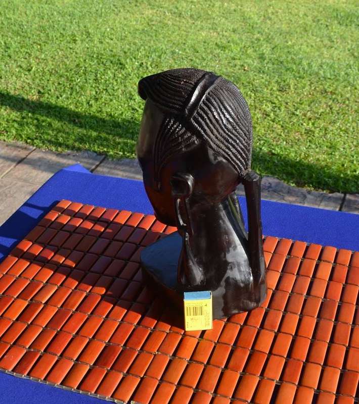 Vintage African Hard Wood Maasai Warrior Bust