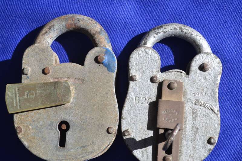 Vintage Secure 2 Lever Padlocks  One with Key