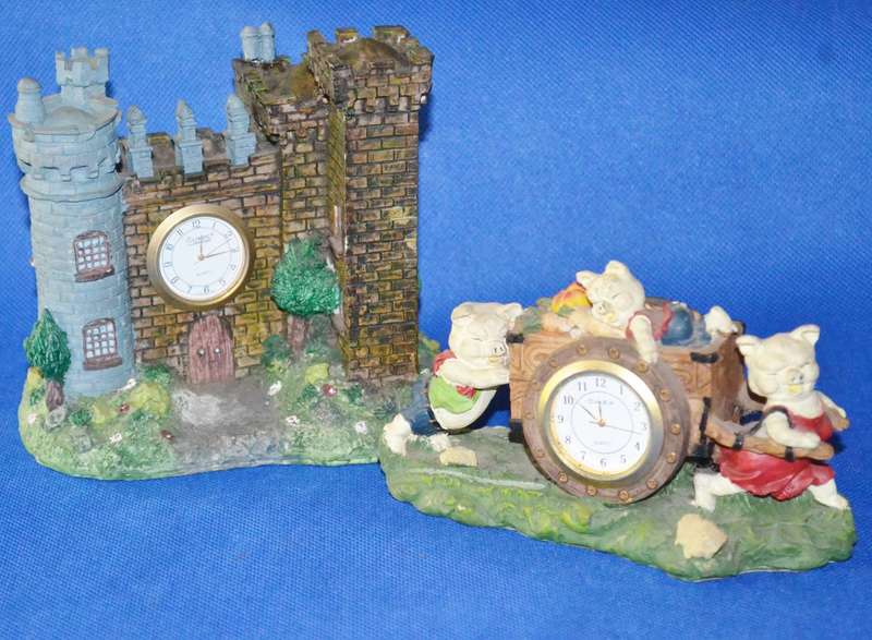 Collectable Vintage Resin Clocks x 2