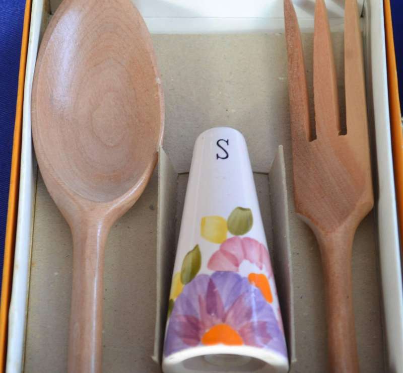 Vintage Salad Server Sets x 2 Boxed