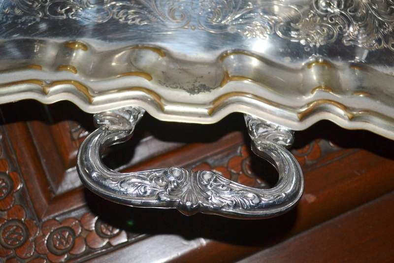 Vintage Silver Plated Tea Set on Footed Tray - 6 Pieces