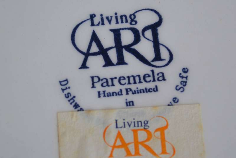 Living Art Hand Painted Plates 4 Pieces