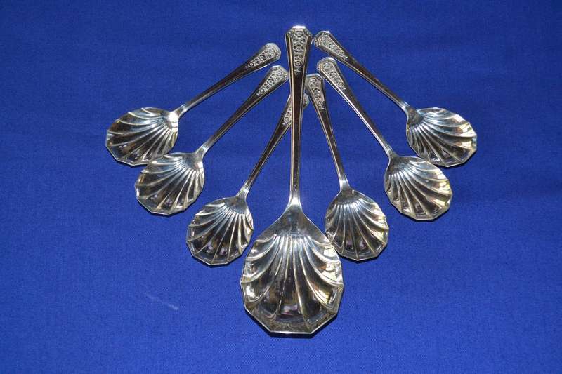 Vintage EPNS Dessert Spoon Set - 7 Pieces