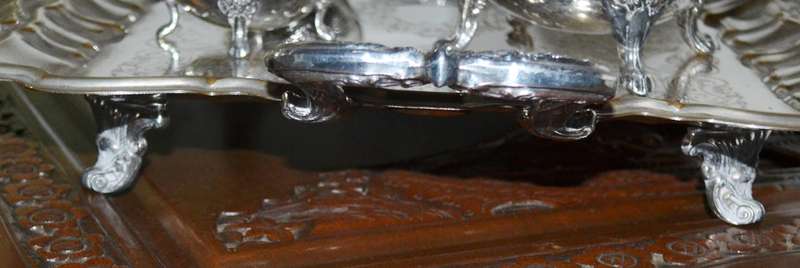 Vintage Silver Plated Tea Set on Footed Tray - 6 Pieces