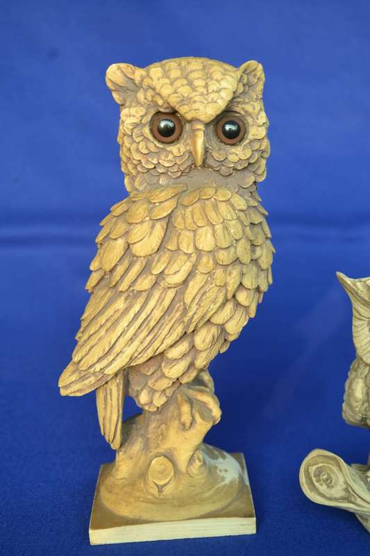 Pair of High Quality Resin Owls