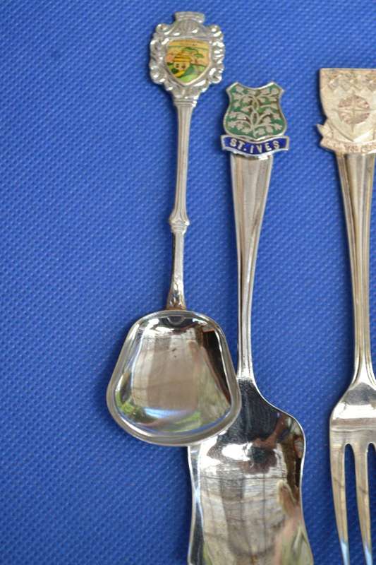 Collectable Souvenir Spoons x 3 & Collectable Fork