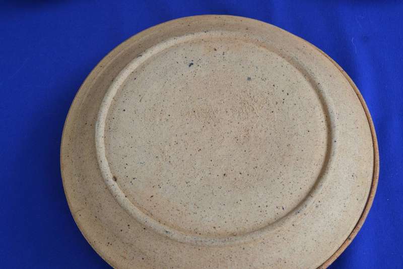 Rustic Unglazed Pottery Plates with Glazed Interior - 5 Pieces