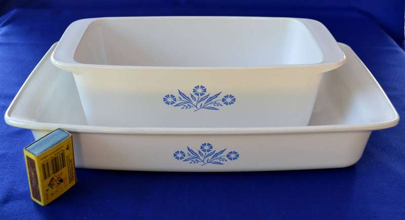 Vintage Corning Ware Cornflower Blue Roasting / Lasagne Dish and Loaf Pan