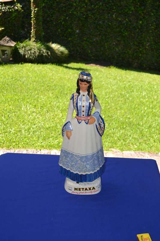 True Vintage 1960's Metaxa Coronetti Cunardo Italy - Greek Lady Porcelain Decanter