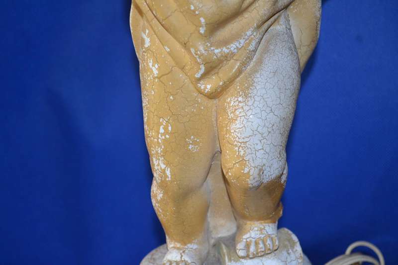 Vintage Alabaster Resin  Cherub Table Lamp  Italy