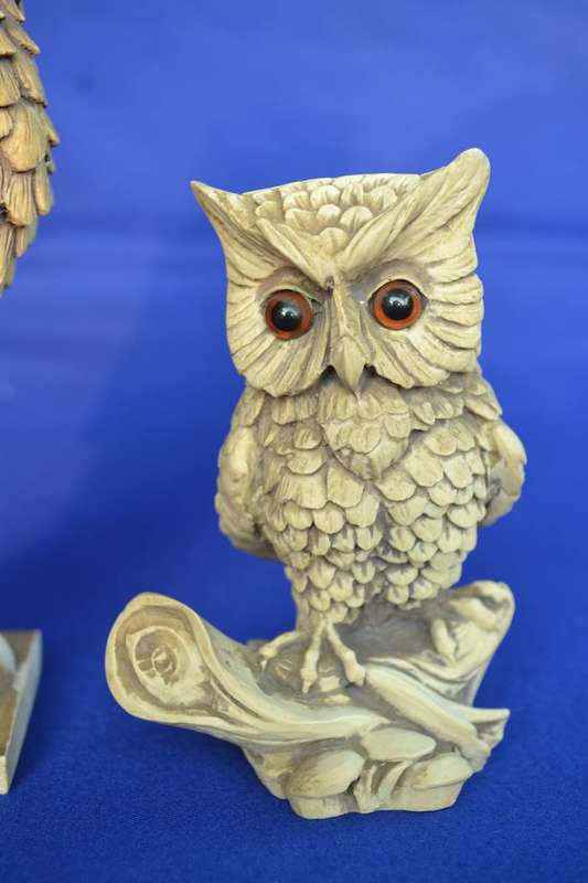 Pair of High Quality Resin Owls