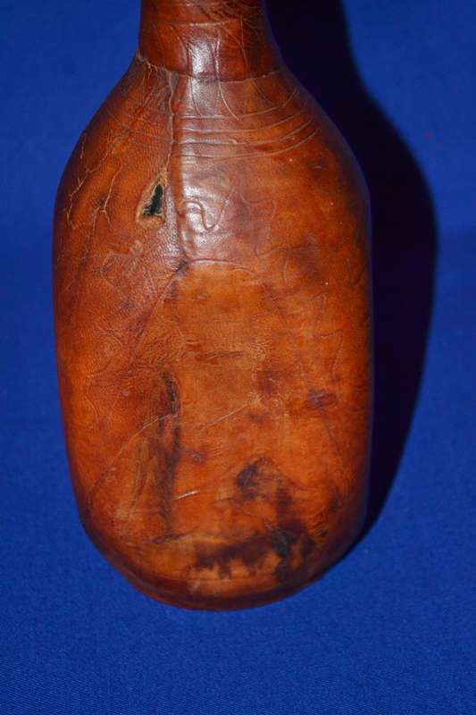 True Vintage Leather wrapped Glass Bottle