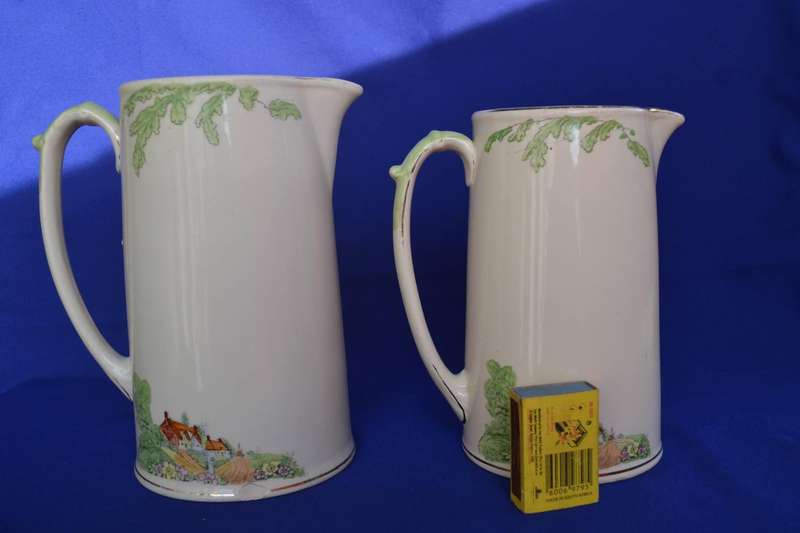 Crownford Art Deco Jugs x 2  - Vintage c1930,s - 1940,s
