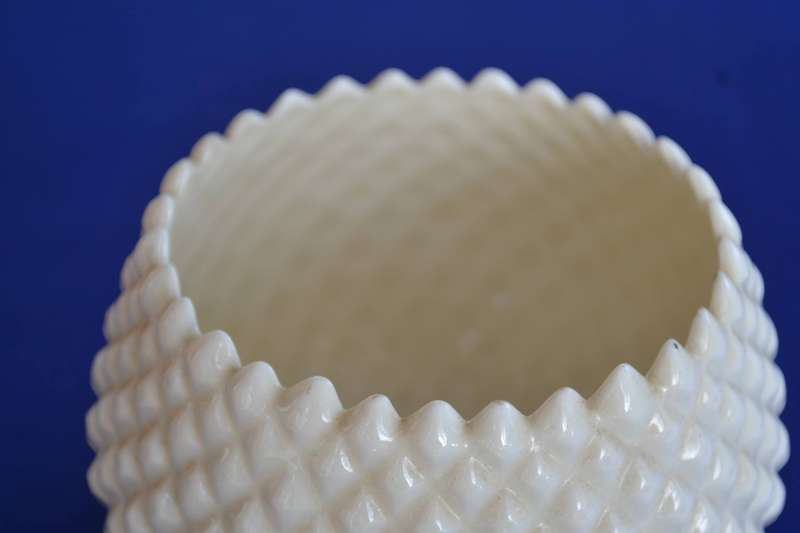 Vintage Belleek Diamond Pattern Rose Bowl Vase