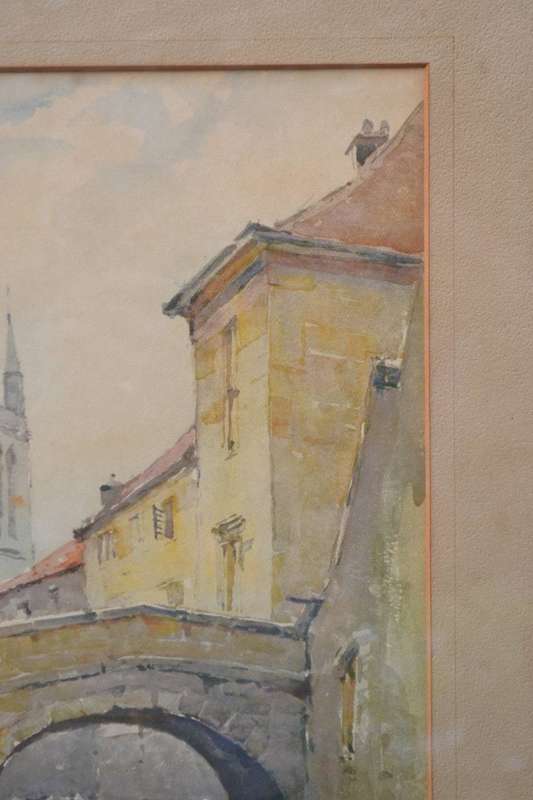 Nicolas Markovitch Watercolour / Lithograph Framed behind Glass