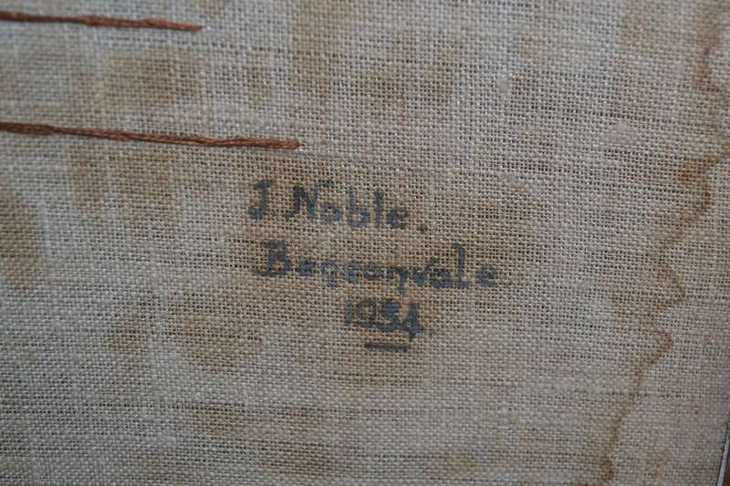 True Vintage Victorian Style French Oak Barley Twist Fire Screen with Needlework Image
