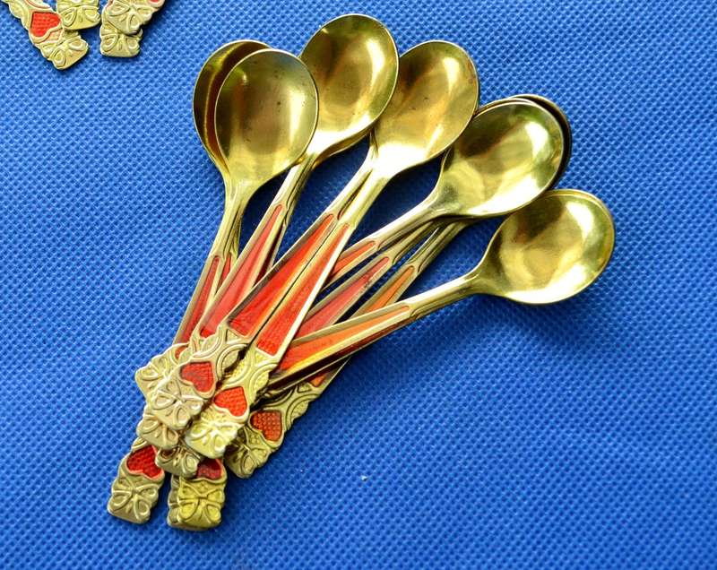 Collection of 35 Small Gold toned Spoons