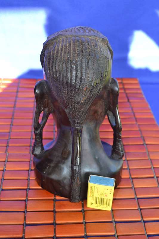 Vintage African Hard Wood Maasai Woman Bust