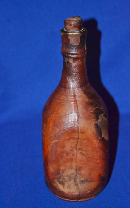 True Vintage Leather wrapped Glass Bottle