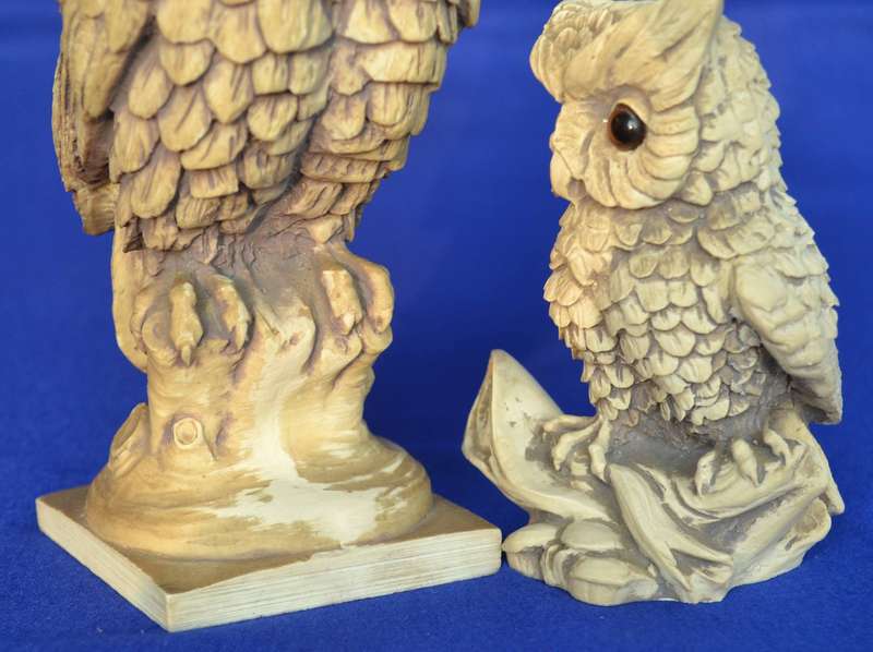 Pair of High Quality Resin Owls