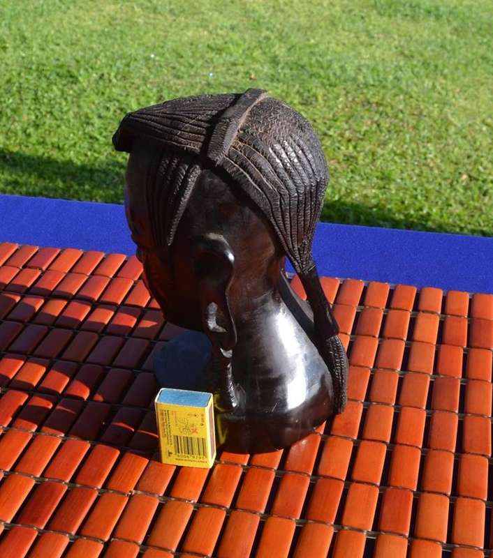 Vintage African Hard Wood Maasai Woman Bust